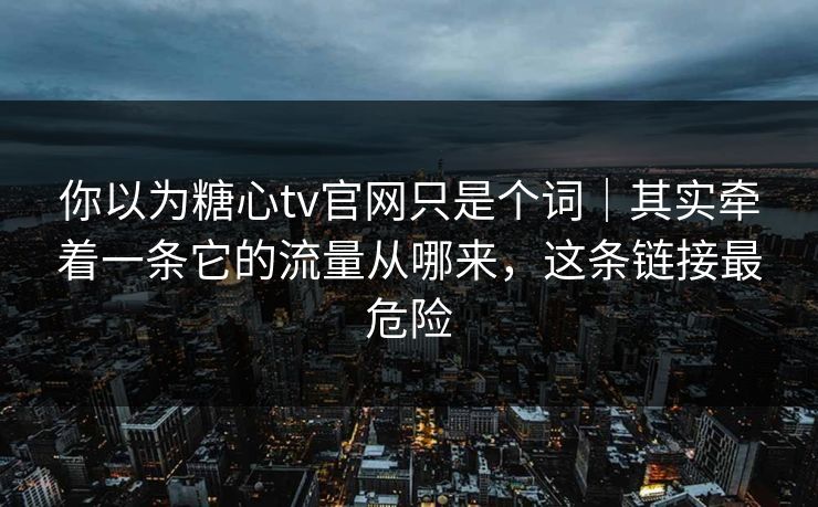 详细阅读:你以为糖心tv官网只是个词|其实牵着一条它的流量从哪来,这条链接最危险 你以为糖心tv官网只是个词|其实牵着一条它的流量从哪来,这条链接最危险