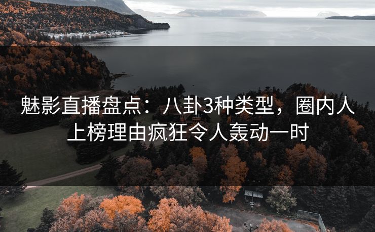 魅影直播盘点:八卦3种类型,圈内人上榜理由疯狂令人轰动一时