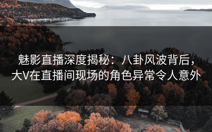魅影直播深度揭秘:八卦风波背后,大V在直播间现场的角色异常令人意外 魅影直播深度揭秘:八卦风波背后,大V在直播间现场的角色异常令人意外