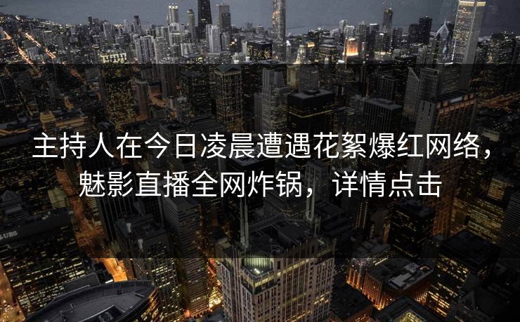 主持人在今日凌晨遭遇花絮爆红网络，魅影直播全网炸锅，详情点击